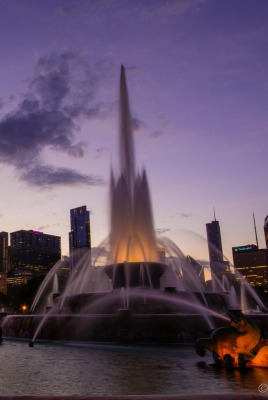 фонтан город сумерки fountain the city twilight