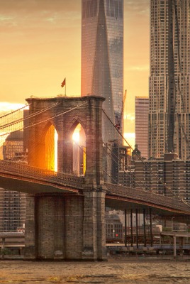 рассвет мегаполис Бруклинский мост