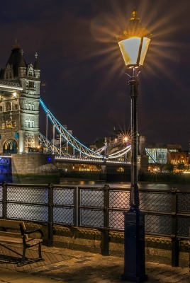 лондон мост вечер огни набережная фонари