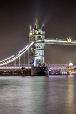 мост река лондон подсветка