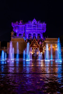 фасад здание подсветка фонтан