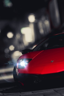 Lamborghini ламборгини красная фары