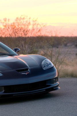 черный автомобиль corvette zr1