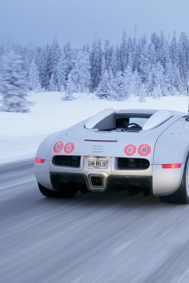 спортивный белый автомобиль зима природа