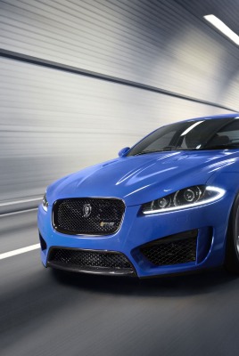 синий автомобиль Jaguar XFR-S blue car THE