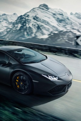 спортивный черный автомобиль Lamborghini Huracan sports black car