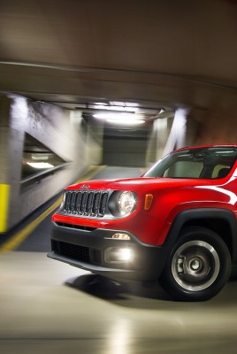 красный автомобиль джип jeep renegade sport red car