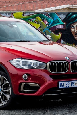 красный автомобиль bmw x6 red car