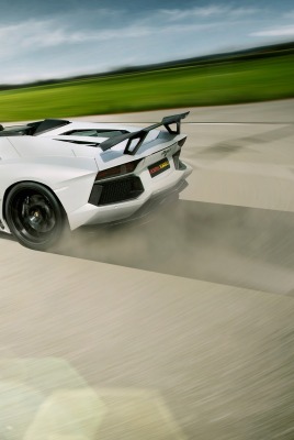 белый спортивный автомобиль Lamborghini Aventador white sports car