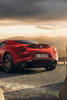 alfa romeo 4c красный автомобиль red car