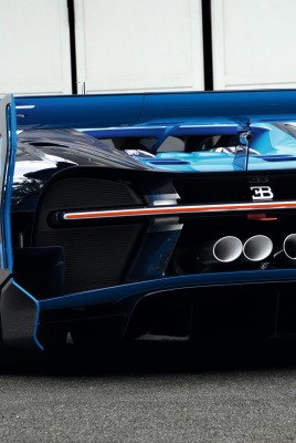 спортивный синий автомобиль bugatti vision gran turismo
