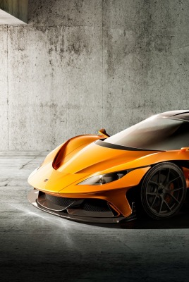 спортивный автомобиль оранжевый gumpert apollo arrow