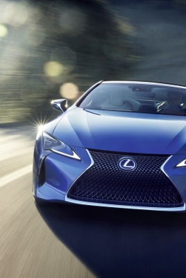 спортивный автомобиль синий Lexus LC