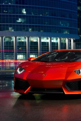 спортивный автомобиль красный lamborghini