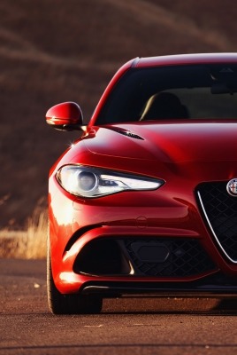 Alfa Romeo Giulia дорога закат