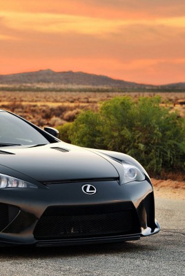 Lexus LFA дорога закат