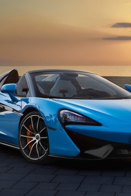 mclaren кабриолет море закат тротуарная плитка