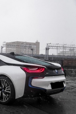 bmw i8 концепт-автомобиль дождь хмурость