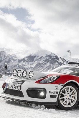 спортивный автомобиль на снегу порше