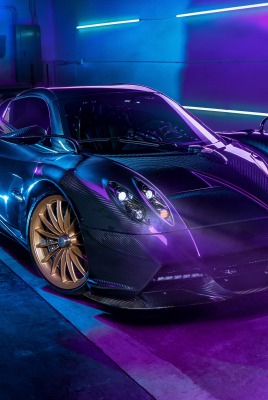 pagani huayra суперкар подсветка неон