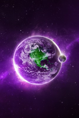 Фиолетовый свет через планету