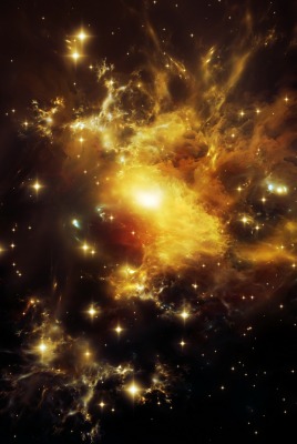 галактика космос звезды желтый свет