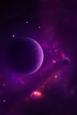 планета космос фиолетовый спутник звезды