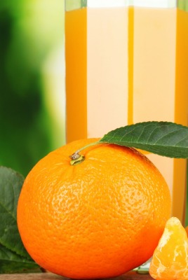 Апельсин еда дольки листья