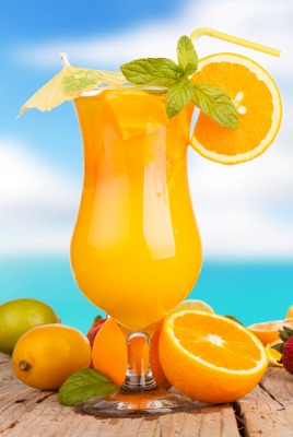 еда сок апельсины клубника кокос коктейль