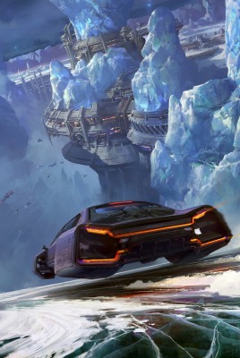 летающий автомобиль будущее скалы лед