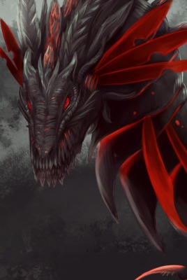 дракон фентези красный