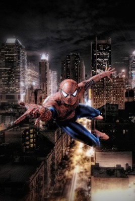 человек-паук полет город
