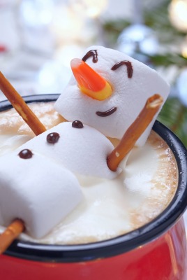снеговик чашка кофе новый год
