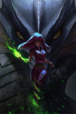 дракон девушка магия левитация