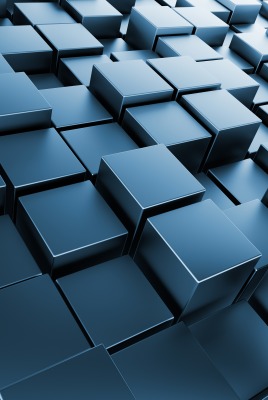 графика 3D синие кубы