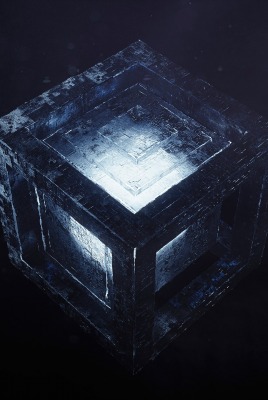 куб свечение металл