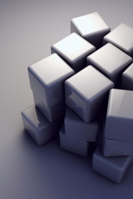 куб кубики графика рендеринг серый