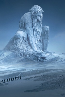 фантастика зима статуя мороз планета
