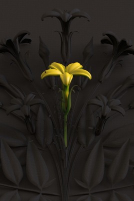 цветок желтый скульптура