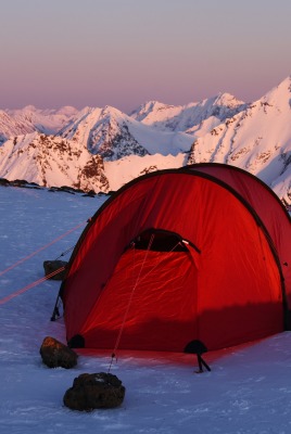 горы снег палатка отдых восхождение