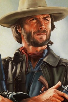 мужчина рисунок ковбой клинт иствуд
