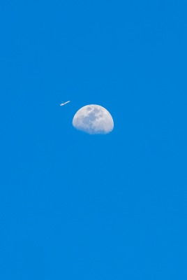 самолет луна небо the plane moon sky