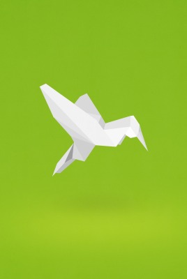 оригами лист бумаги птица фон