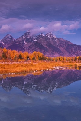 озеро осень горы отражение