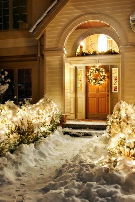 Дом праздник рождество украшения снег