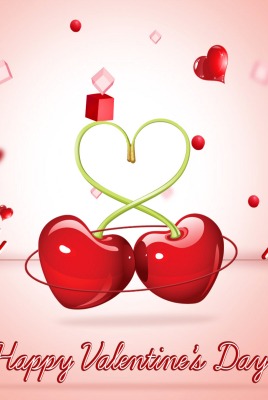 День святого валентина сердечки вишни