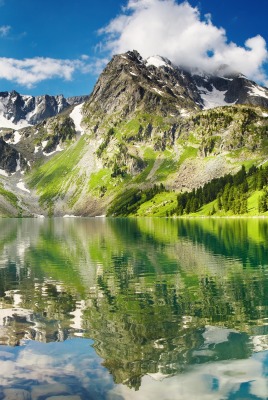 Отражение гор в озере