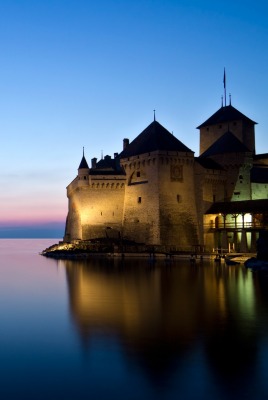 Женева озеро замок Шильон