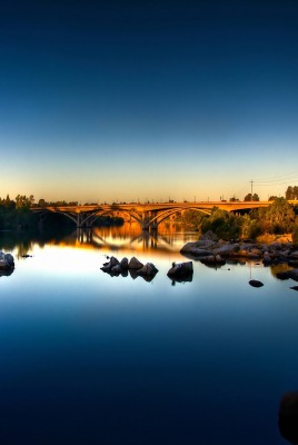 природа река мост