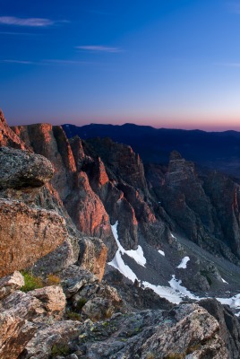 природа горы скалы озеро горизонт небо